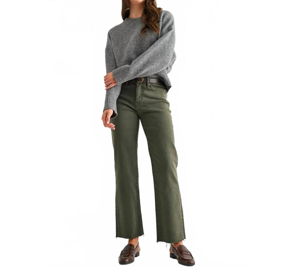 NEW MICA DENIM verdi high rise straight ankle jean in verdigris